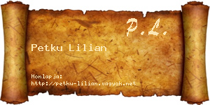 Petku Lilian névjegykártya